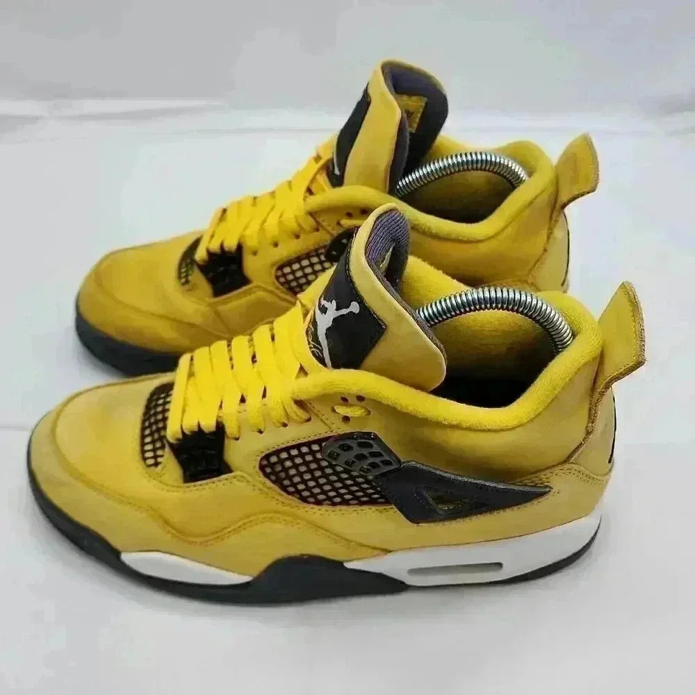 Nike Air Jordan Men's 4 Retro Lightning 2021 Tour Sneaker Shoes Yellow Size 7.5 - Picture 6 of 12